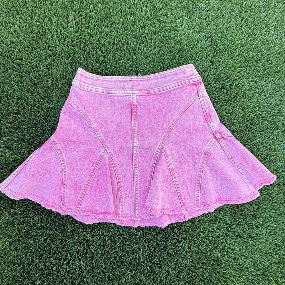Pilcro Pink Denim Mini Skirt